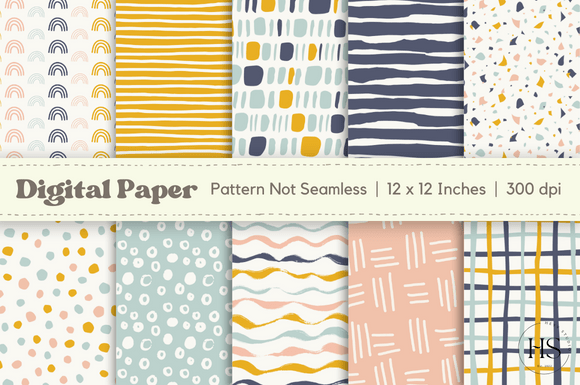 Boho Abstract Digital Paper Pattern Pack: A Creative Resource for Design Enthusiasts