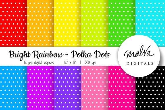 Bright Rainbow Polka Dots