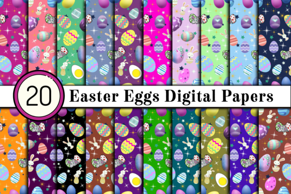 Easter Eggs Digital Papers, Easter
