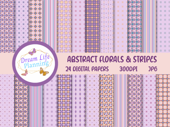 Exploring the Versatility of Abstract Florals Stripes Digital Paper in Creative Projects