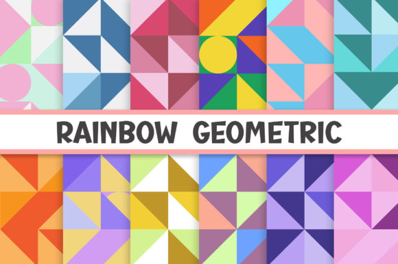 Exploring the Versatility of Rainbow Geometric Digital Papers