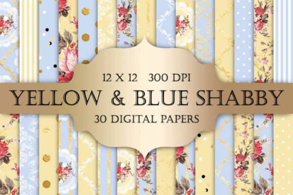 Gold Foil Shabby Chic Digital Papers