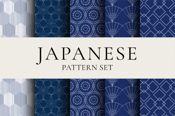 Japanese-inspired Pattern White and Blue