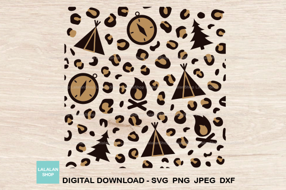 Leopard Camping Seamless Pattern: A Versatile Design for Creative and Practical Use