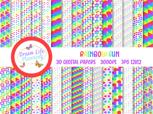 Rainbow Fun Digital Papers