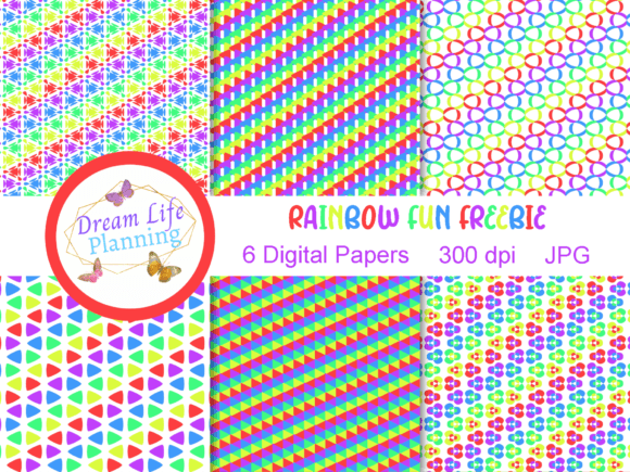 Rainbow Fun Free Digital Papers