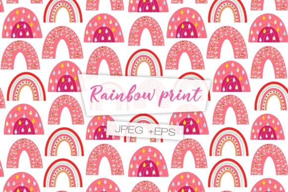 Rainbow Summer Pattern. Digital Paper