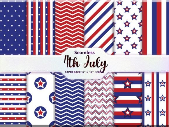 Seamless 4th July Digital Paper Pack: A Versatile Resource for Creative Professionals