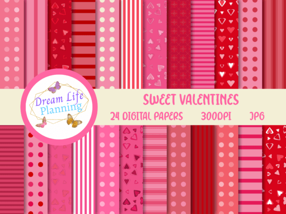 Sweet Valentines Digital Papers