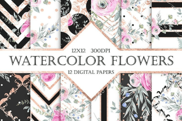 Watercolor Flowers Digital Paper: A Versatile Tool for Creative and Practical Use