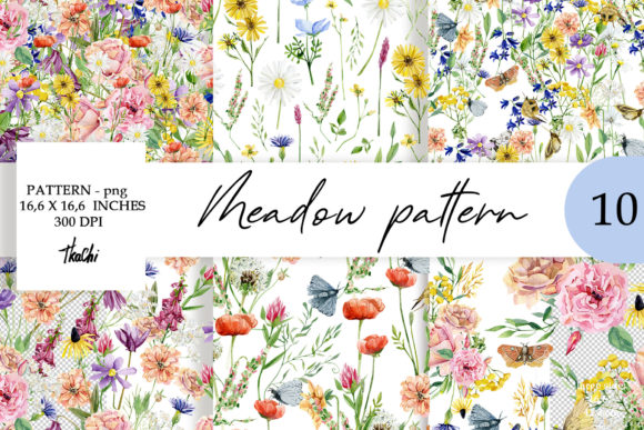 Watercolor Meadow Wild Floral Pattern: A Versatile Design for Creative Expression